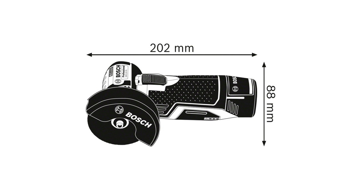 Bosch Akku-Winkelschleifer GWS 12V-76 Professional, 12Volt(blau/schwarz, 2x Li-Ionen Akku 2,0Ah)