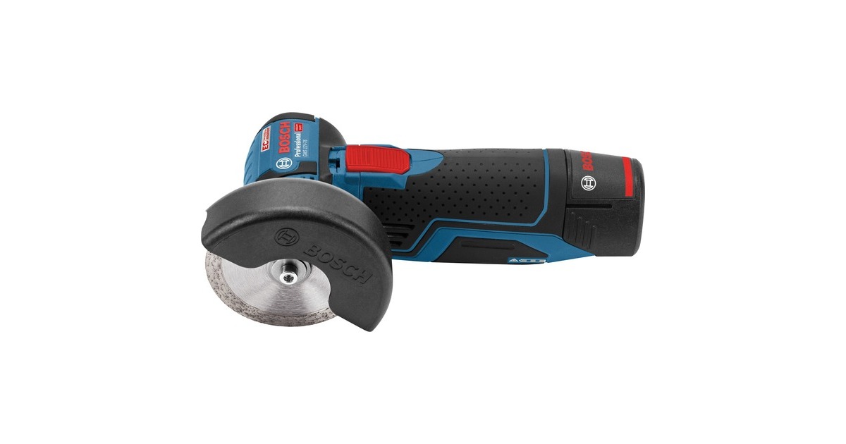 Bosch Akku-Winkelschleifer GWS 12V-76 Professional, 12Volt(blau/schwarz, 2x Li-Ionen Akku 3,0Ah, in L-BOXX)