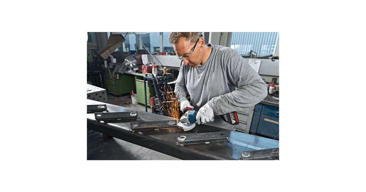 Bosch Akku-Winkelschleifer GWS 18V-10 PC Professional(blau/schwarz, 2x Li-Ionen Akku 5,0Ah, in L-BOXX)