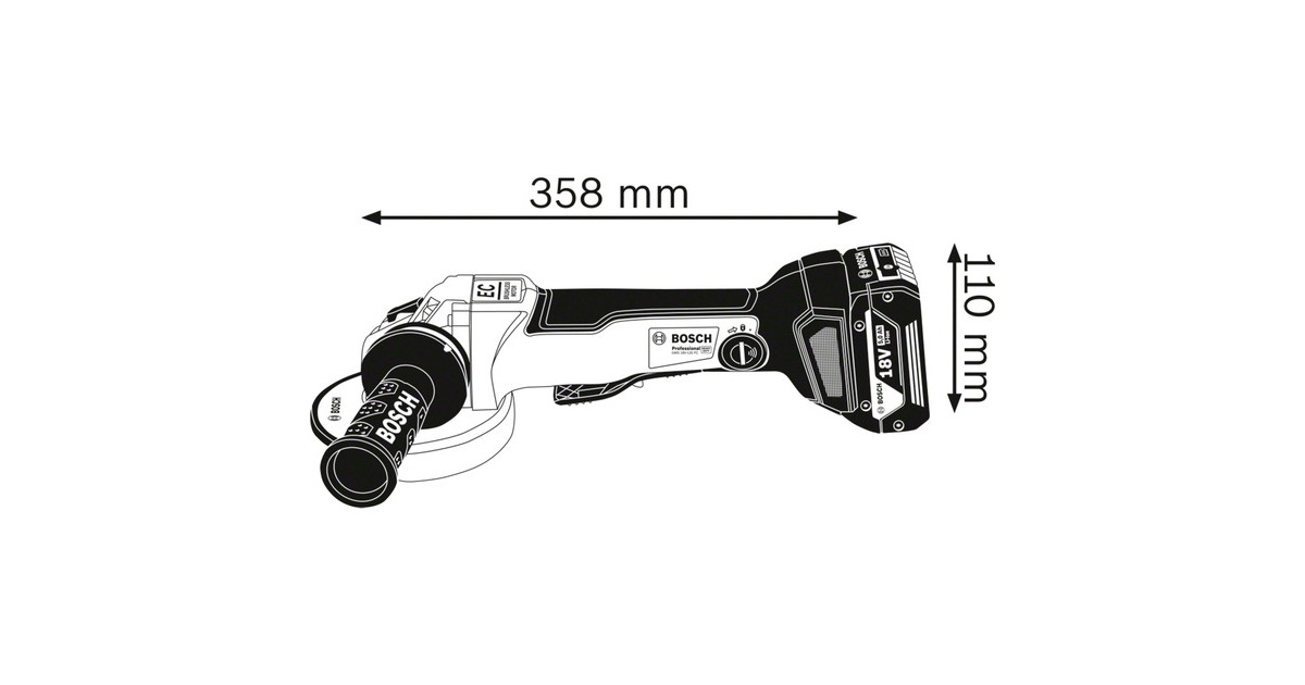 Bosch Akku-Winkelschleifer GWS 18V-10 PC Professional solo, 18Volt(blau/schwarz, ohne Akku und Ladegerät)