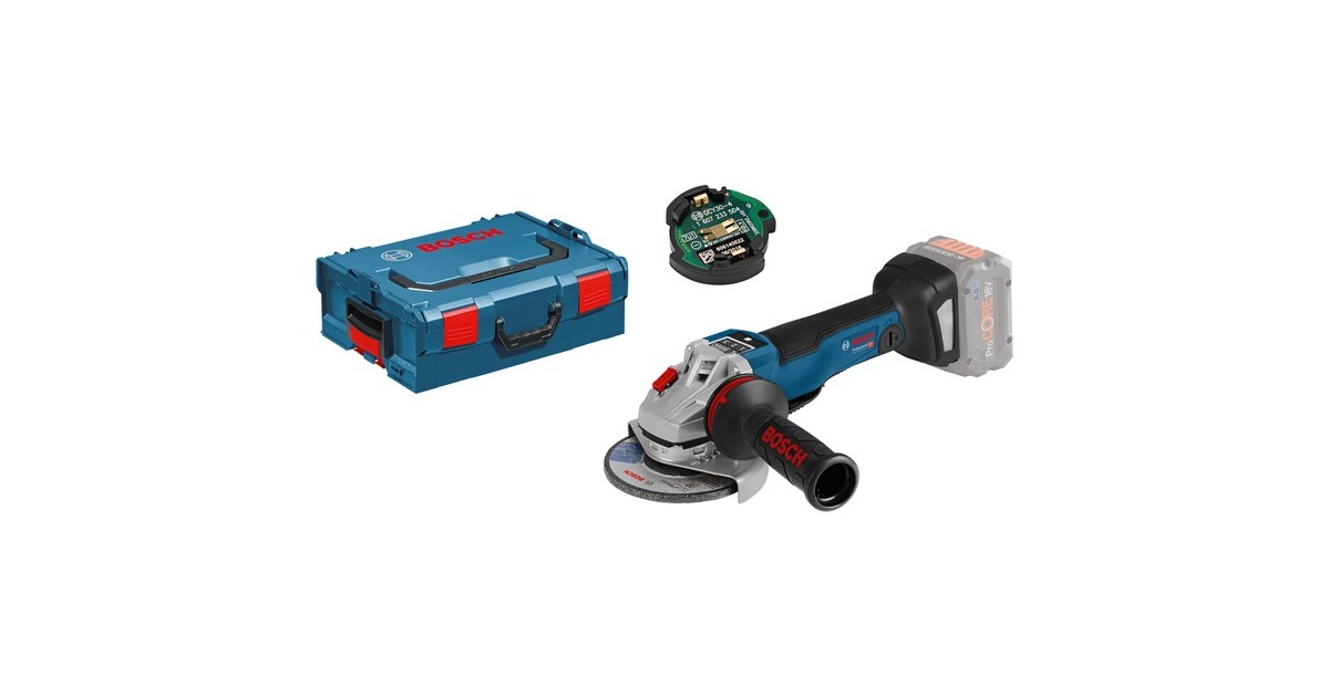 Bosch Akku-Winkelschleifer GWS 18V-10 PSC Professional solo, 18Volt(blau/schwarz, ohne Akku und Ladegerät, Bluetooth Modul, in L-BOXX)