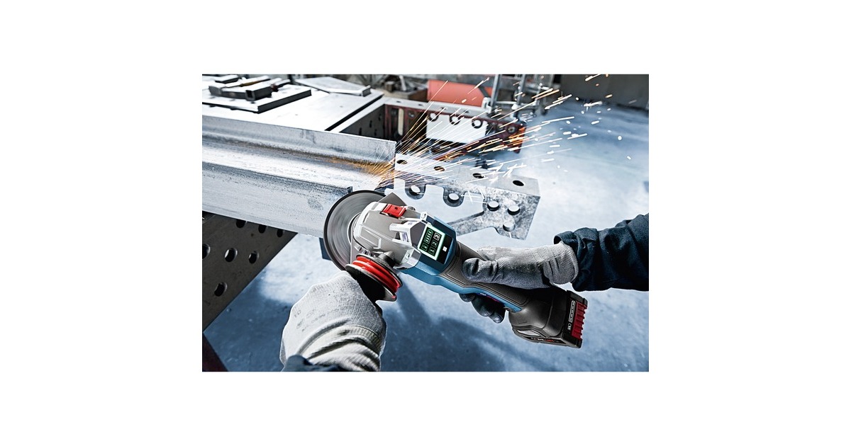 Bosch Akku-Winkelschleifer GWS 18V-10 PSC Professional solo, 18Volt(blau/schwarz, ohne Akku und Ladegerät, Bluetooth Modul, in L-BOXX)