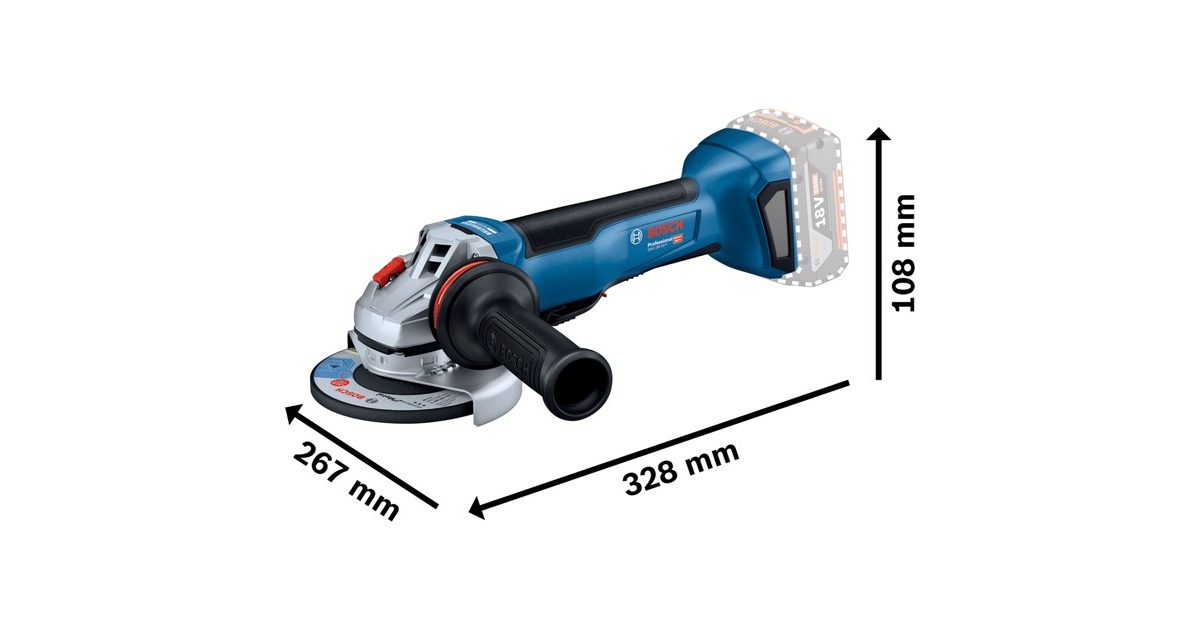 Bosch Akku-Winkelschleifer GWS 18V-10 P Professional, Ø 125mm(blau/schwarz, 2x Li-Ionen Akku 5,0Ah, in L-BOXX)