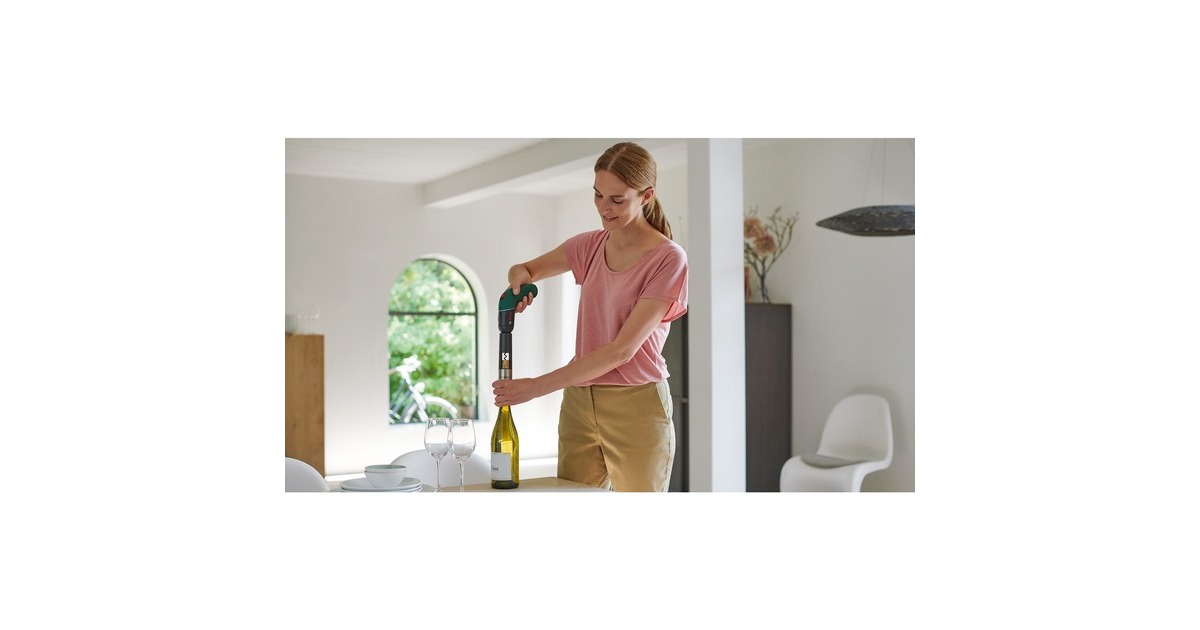 Bosch Akkuschrauber IXO 6, Vino-Set mit Korkenzieher(grün/schwarz, Li-Ionen Akku 3,6Volt 1,5Ah)