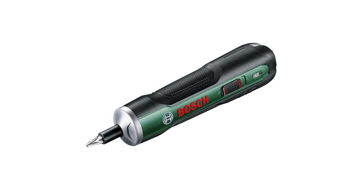 Bosch Akkuschrauber PushDrive 3,6Volt(grün, mit 10-teiligem Schrauberbit-Set)