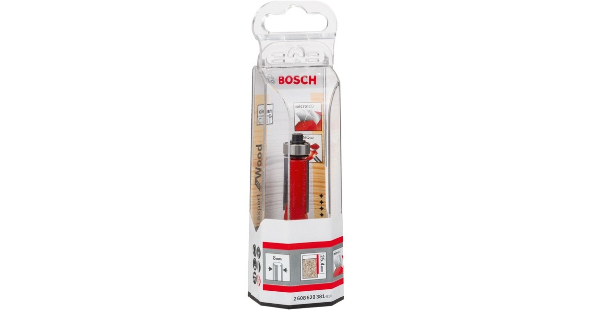Bosch Bündigfräser Expert for Wood Laminate, Ø 12,7mm(Schaft Ø 8mm, zweischneidig, Anlaufkugellager unten)