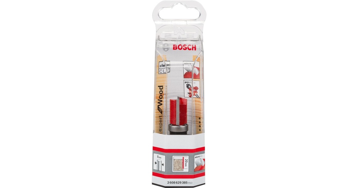 Bosch Bündigfräser Expert for Wood Laminate, Ø 16mm(Schaft Ø 8mm, zweischneidig, Anlaufkugellager oben)