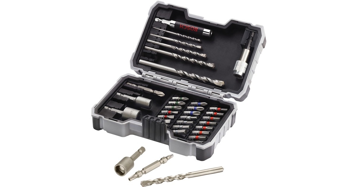 Bosch Betonbohrer und Bit-Set, 35-teilig, Bohrer- & Bit-Satz(grau)