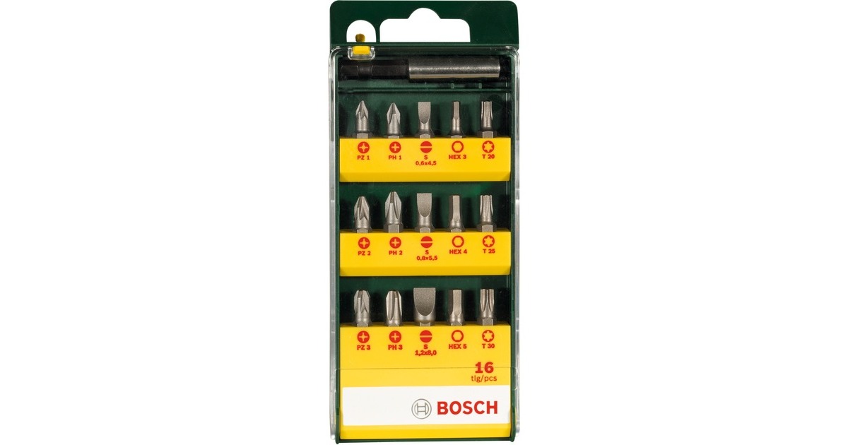 Bosch Bit-Set, 16-teilig, Bit-Satz(grün)