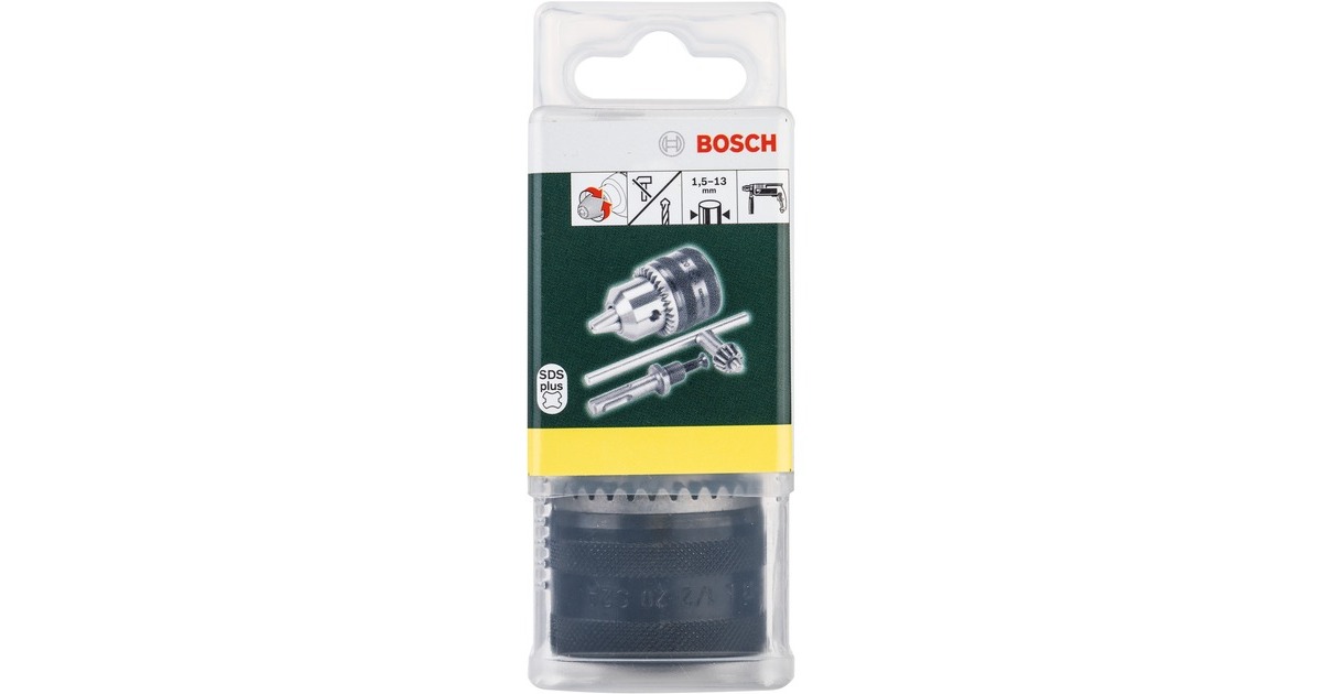 Bosch Bohrfutter 1,5 - 13mm, mit SDS-plus Adapter(Zahnkranzbohrfutter mit Schlüssel)