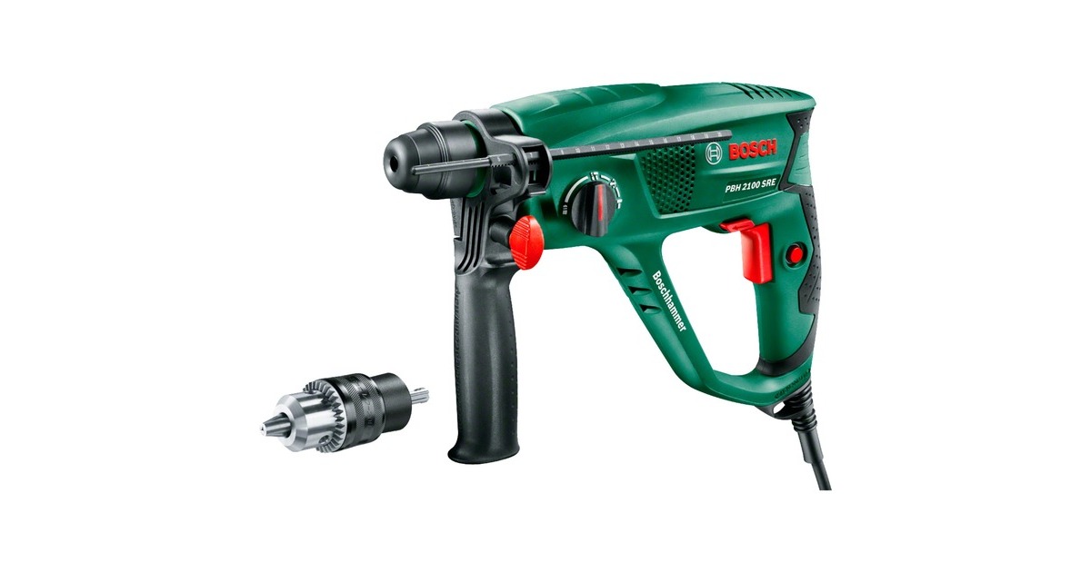 Bosch Bohrhammer PBH 2100 SRE(grün/schwarz, 550 Watt, Koffer)