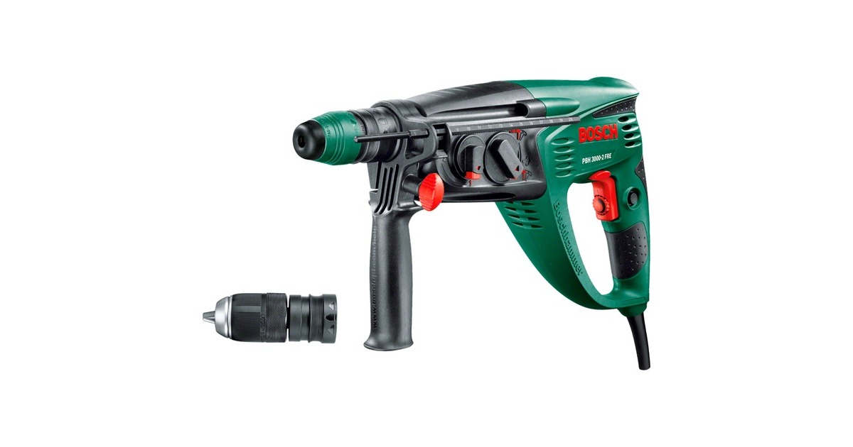Bosch Bohrhammer PBH 3000-2 FRE(grün/schwarz, 750 Watt, Koffer)