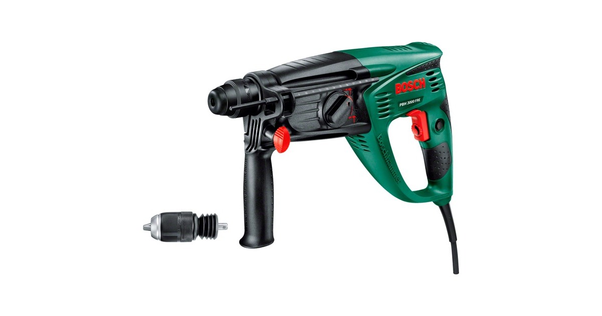 Bosch Bohrhammer PBH 3000 FRE(grün/schwarz, 750 Watt, Koffer)