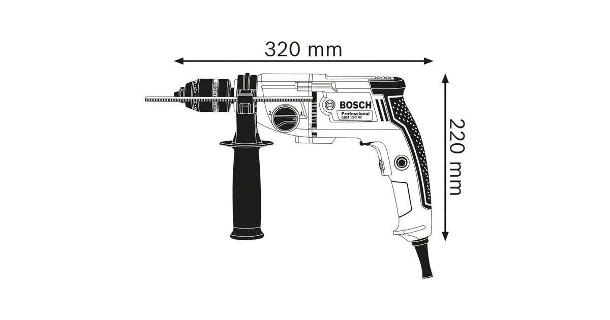 Bosch Bohrmaschine GBM 13-2 RE Professional(blau, 750 Watt, L-BOXX)