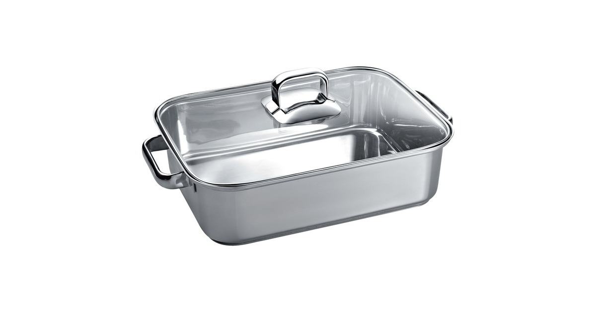 Bosch Bräter aus Edelstahl HEZ390011(edelstahl, mit Glasdeckel)