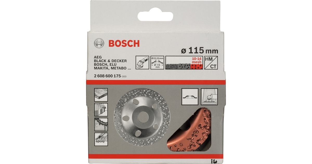 Bosch Carbide-Schleifkopf, Ø 115mm, grob, flach, Schleifscheibe(Bohrung 22,23mm)