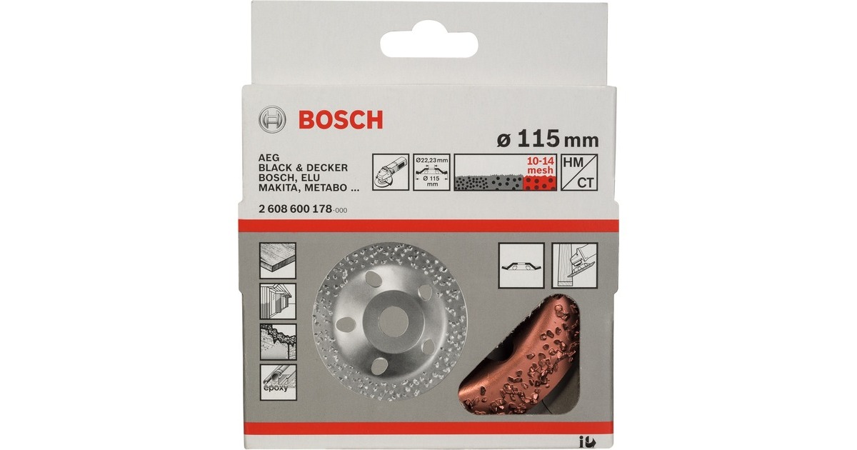 Bosch Carbide-Schleifkopf, Ø 115mm, grob, schräg, Schleifscheibe(Bohrung 22,23mm)