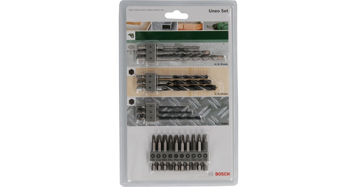 Bosch DIY Uneo Gemischtes Set, 19-teilig, Bohrer- & Bit-Satz