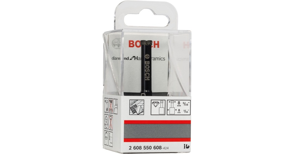 Bosch Diamant-Nassbohrer Diamond for Hard Ceramics, Ø 8mm(Arbeitslänge 35mm)