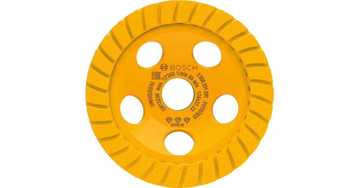Bosch Diamant-Topfscheibe Best for Universal Turbo, Ø 125mm, Schleifscheibe(Bohrung 22,23mm, für Beton- und Winkelschleifer)