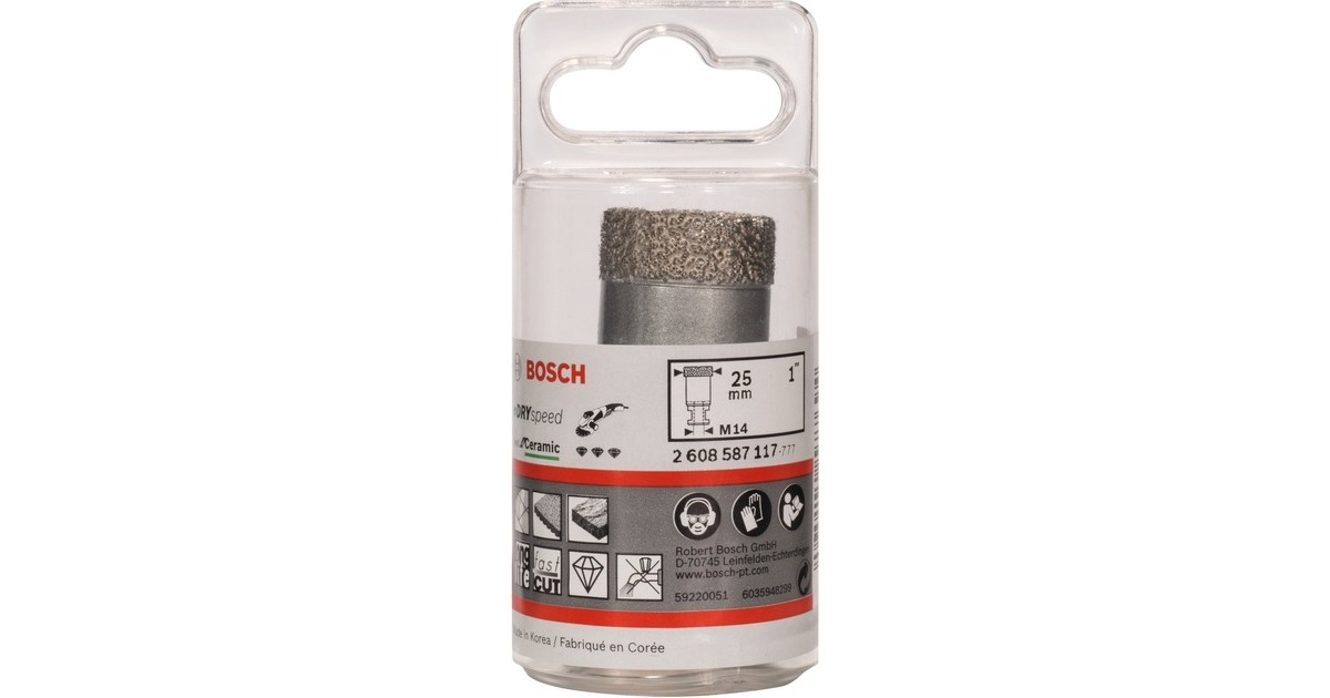 Bosch Diamant-Trockenbohrer Best for Ceramic Dry Speed, Ø 25mm(für Winkelschleifer)