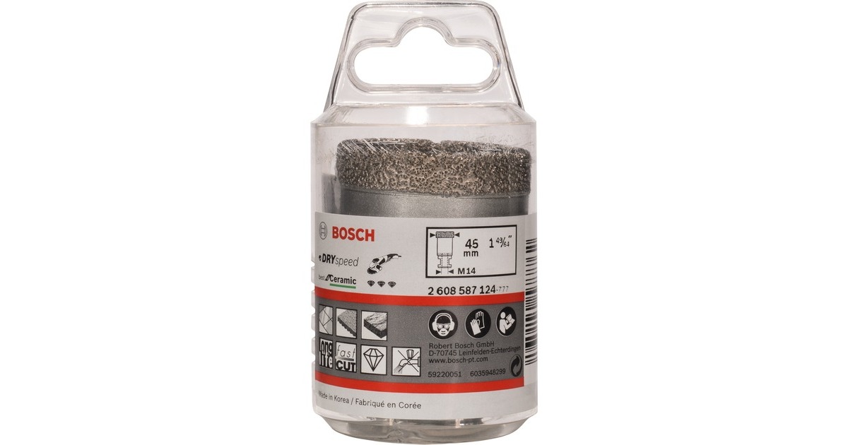 Bosch Diamant-Trockenbohrer Best for Ceramic Dry Speed, Ø 45mm(für Winkelschleifer)