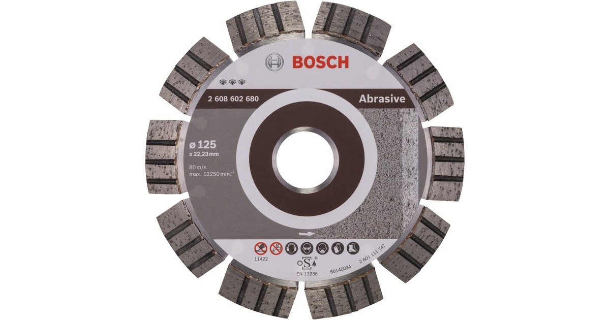 Bosch Diamanttrennscheibe Best for Abrasive, Ø 125mm(Bohrung 22,23mm)