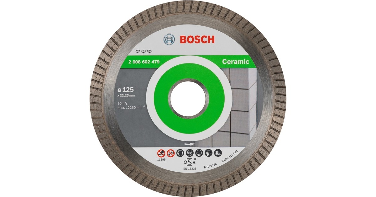 Bosch Diamanttrennscheibe Best for Ceramic Extra Clean Turbo, Ø 125mm(Bohrung 22,23mm)