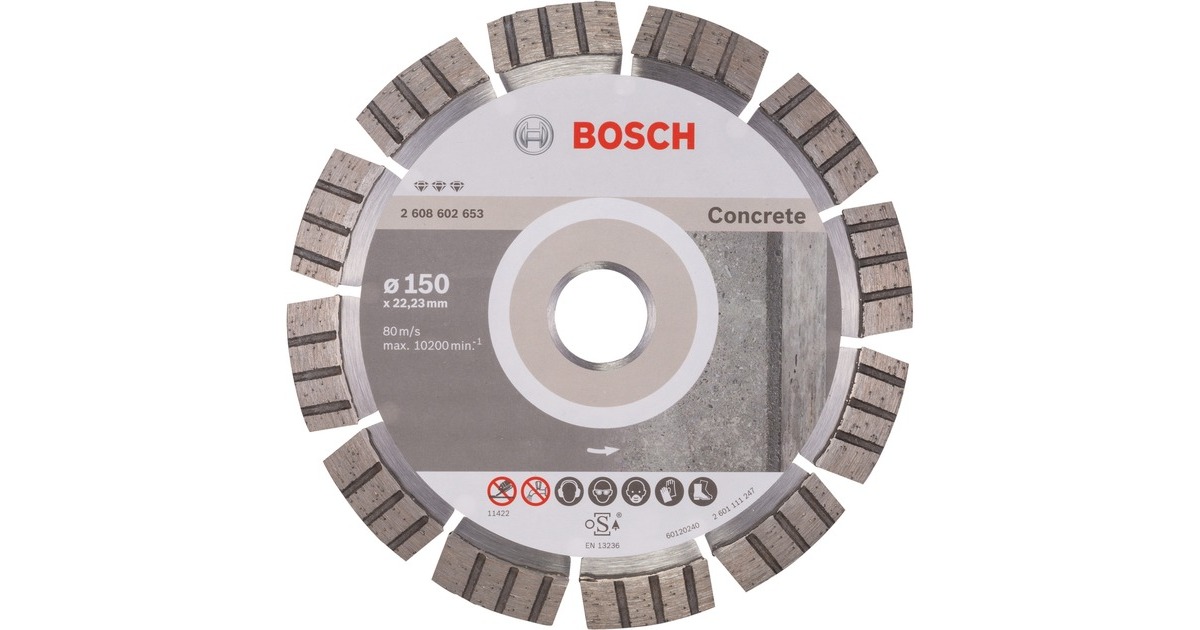 Bosch Diamanttrennscheibe Best for Concrete, Ø 150mm(Bohrung 22,23mm)