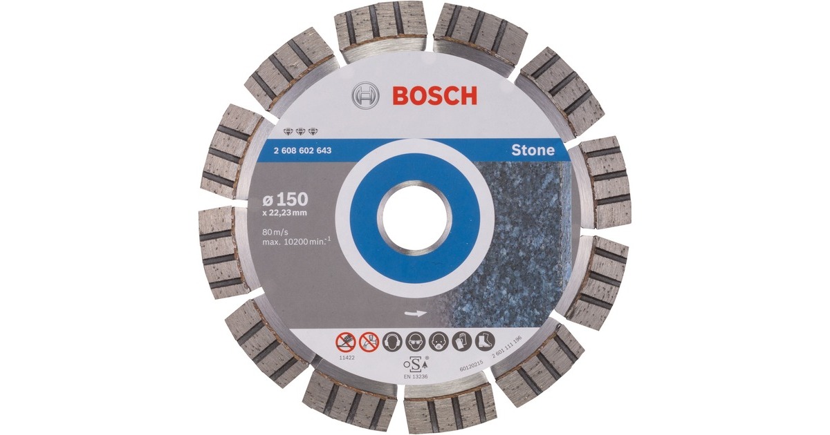Bosch Diamanttrennscheibe Best for Stone, Ø 150mm(Bohrung 22,23mm)