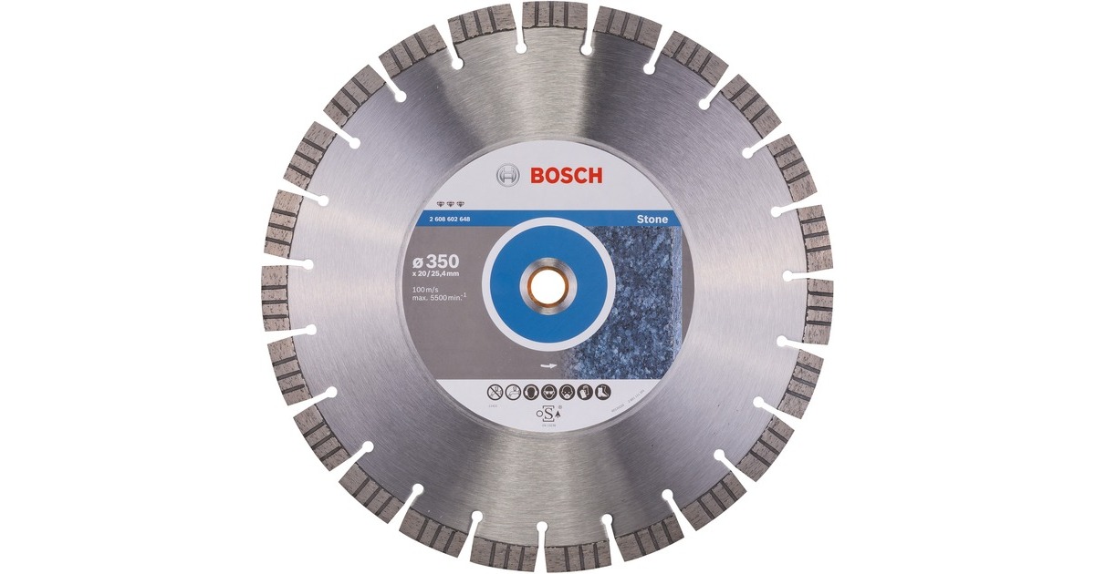 Bosch Diamanttrennscheibe Best for Stone, Ø 350mm(Bohrung 20 / 25,4mm)