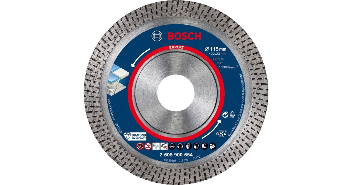 Bosch Diamanttrennscheibe Expert HardCeramic, Ø 115mm(Bohrung 22,23mm)