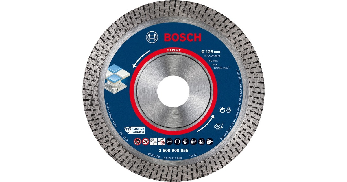 Bosch Diamanttrennscheibe Expert HardCeramic, Ø 125mm(Bohrung 22,23mm)
