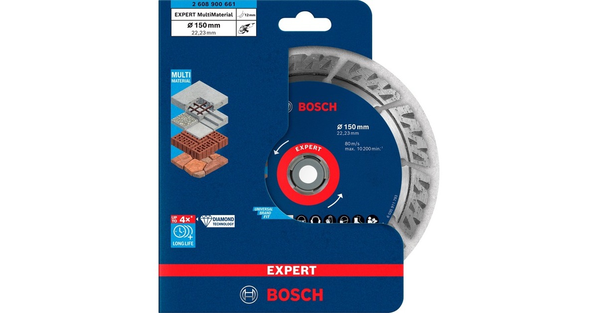 Bosch Diamanttrennscheibe Expert MultiMaterial, Ø 150mm(Bohrung 22,23mm)