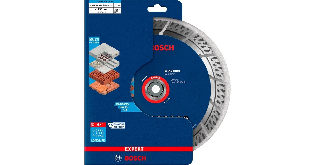 Bosch Diamanttrennscheibe Expert MultiMaterial, Ø 230mm(Bohrung 22,23mm)
