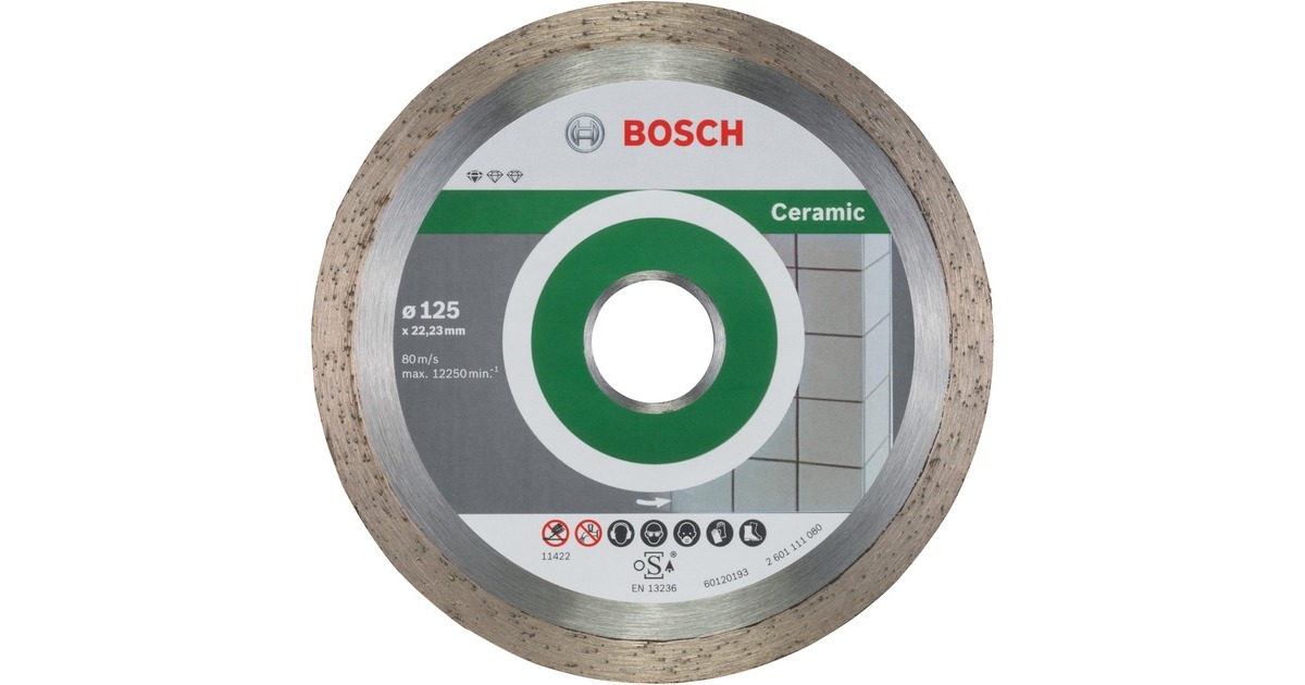 Bosch Diamanttrennscheibe Standard for Ceramic, Ø 125mm(10 Stück, Bohrung 22,23mm)