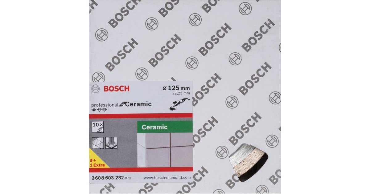 Bosch Diamanttrennscheibe Standard for Ceramic, Ø 125mm(10 Stück, Bohrung 22,23mm)
