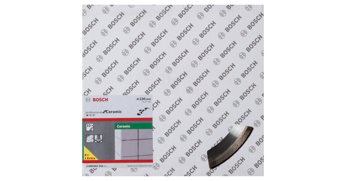 Bosch Diamanttrennscheibe Standard for Ceramic, Ø 230mm(10 Stück, Bohrung 22,23mm)