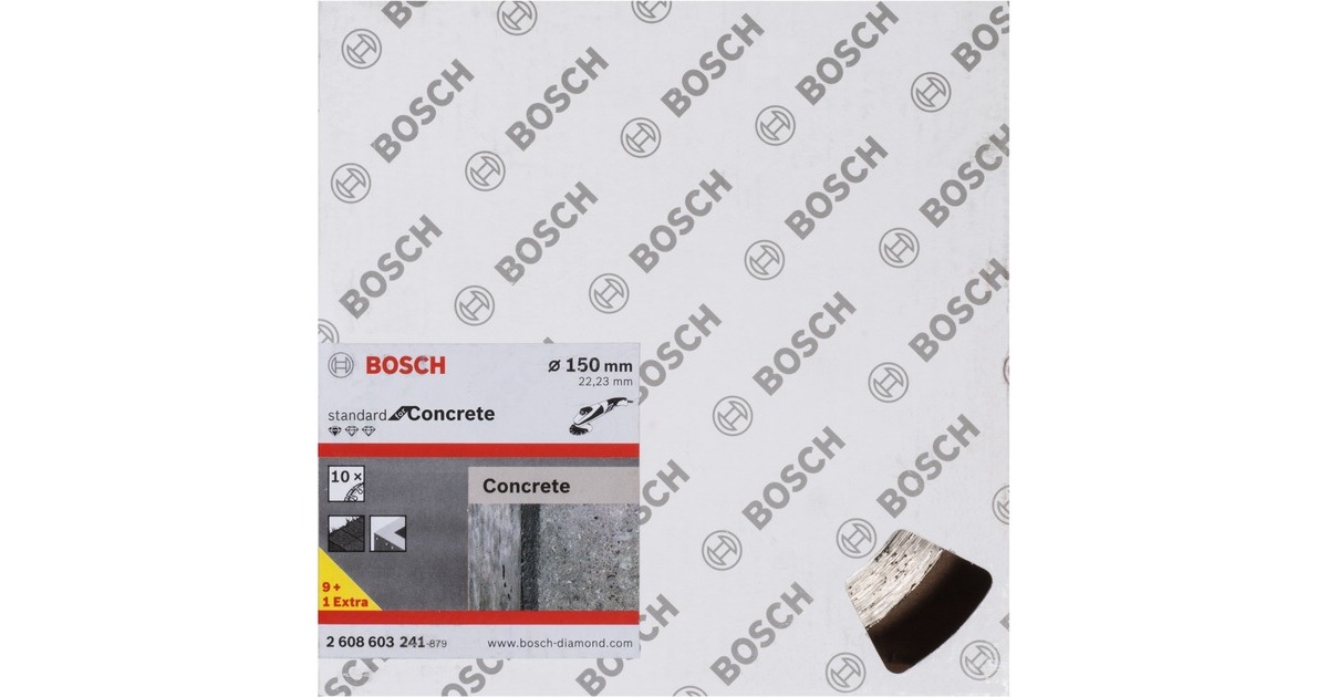 Bosch Diamanttrennscheibe Standard for Concrete, Ø 150mm(10 Stück, Bohrung 22,23mm)