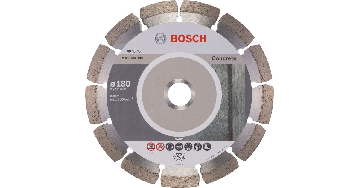 Bosch Diamanttrennscheibe Standard for Concrete, Ø 180mm(Bohrung 22,23mm)