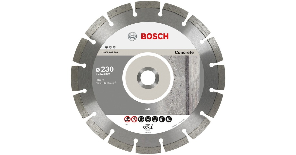 Bosch Diamanttrennscheibe Standard for Concrete, Ø 230mm(10 Stück, Bohrung 22,23mm)