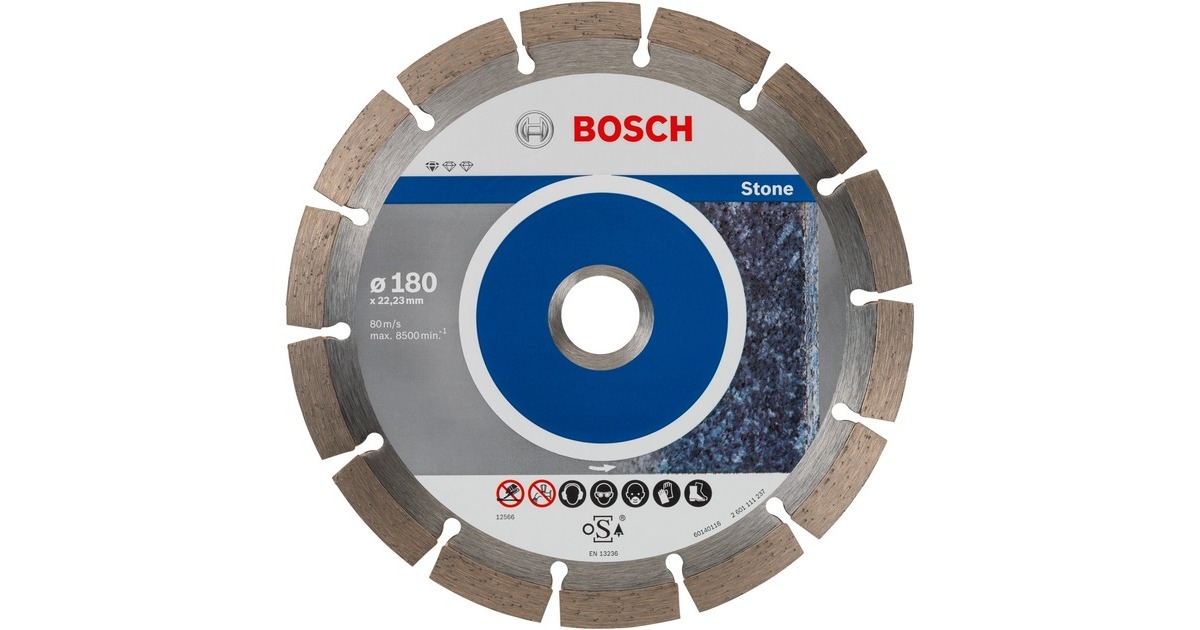 Bosch Diamanttrennscheibe Standard for Stone, Ø 180mm(10 Stück, Bohrung 22,23mm)