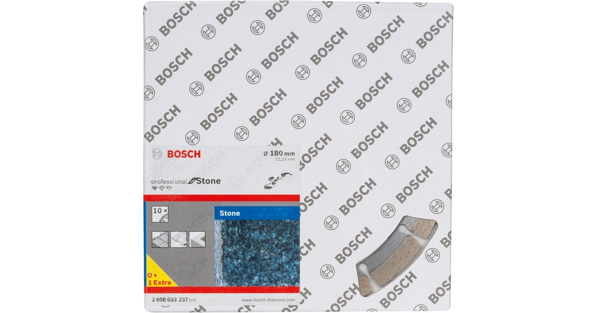 Bosch Diamanttrennscheibe Standard for Stone, Ø 180mm(10 Stück, Bohrung 22,23mm)