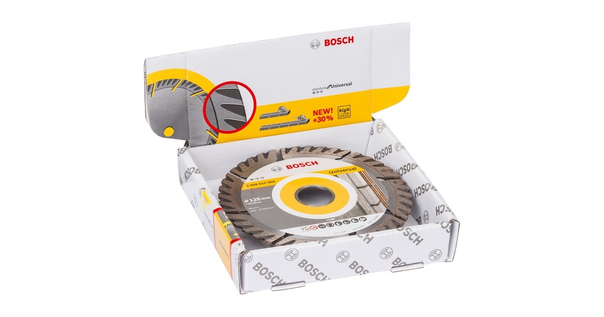 Bosch Diamanttrennscheibe Standard for Universal, Ø 125mm(10 Stück, Bohrung 22,23mm)