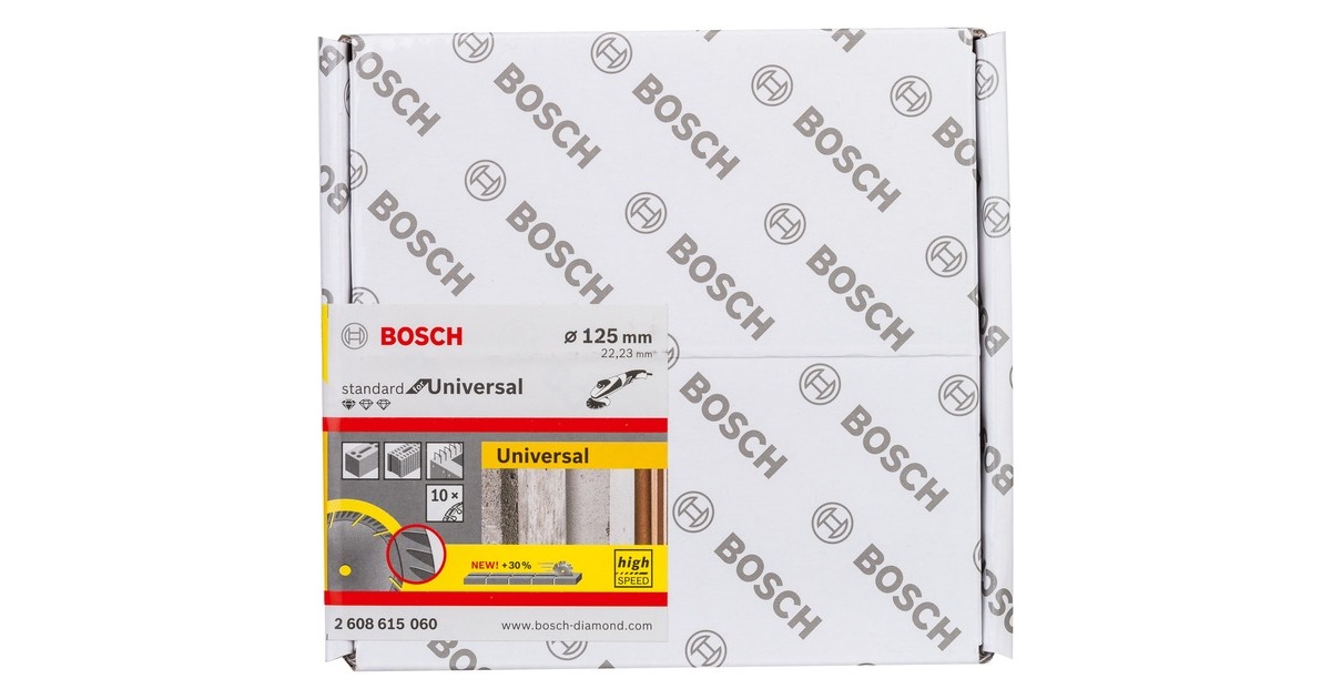 Bosch Diamanttrennscheibe Standard for Universal, Ø 125mm(10 Stück, Bohrung 22,23mm)