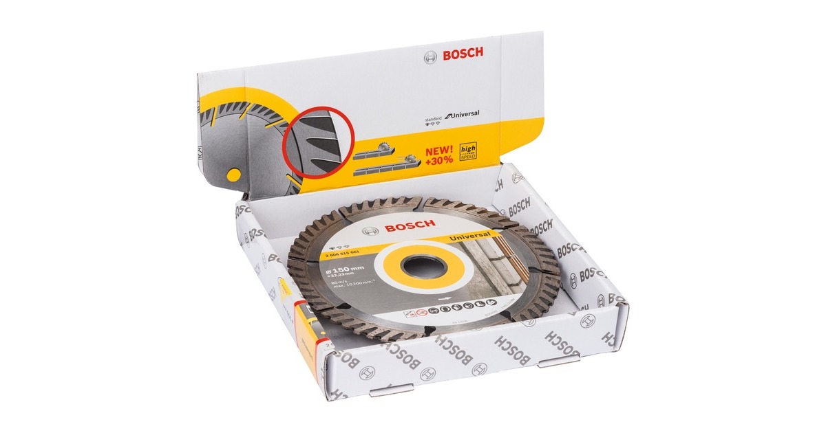 Bosch Diamanttrennscheibe Standard for Universal, Ø 150mm(10 Stück, Bohrung 22,23mm)
