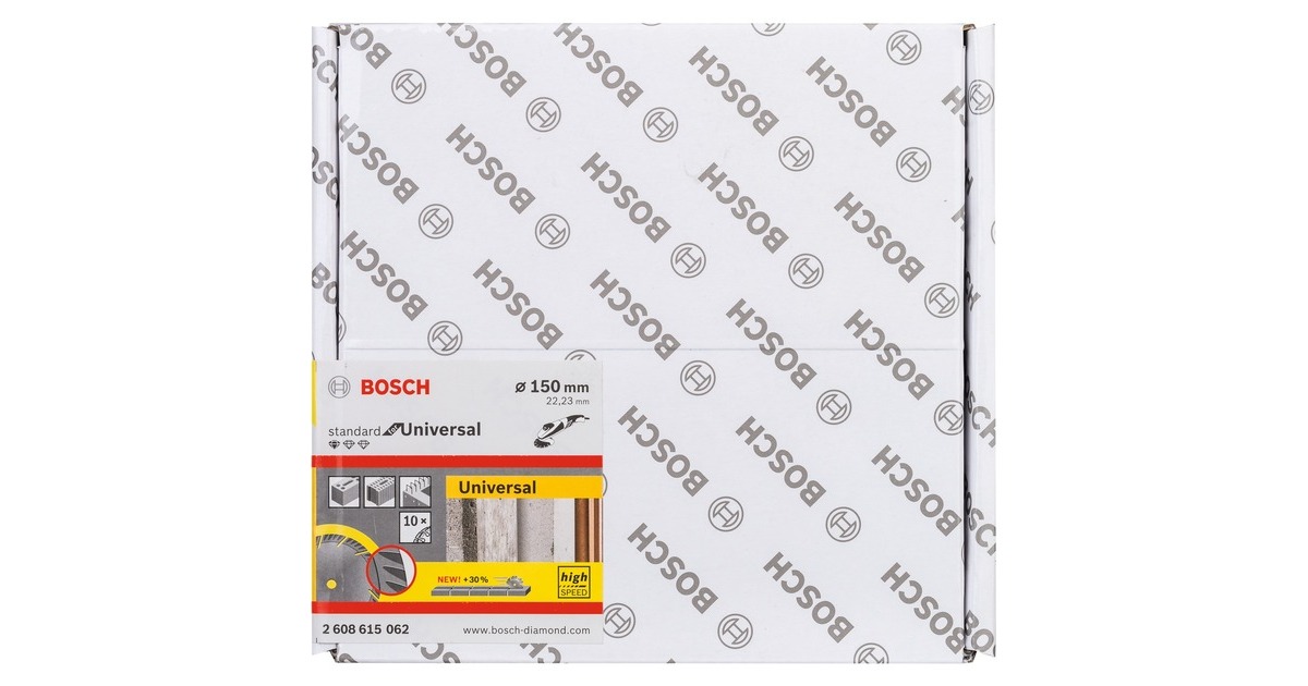 Bosch Diamanttrennscheibe Standard for Universal, Ø 150mm(10 Stück, Bohrung 22,23mm)