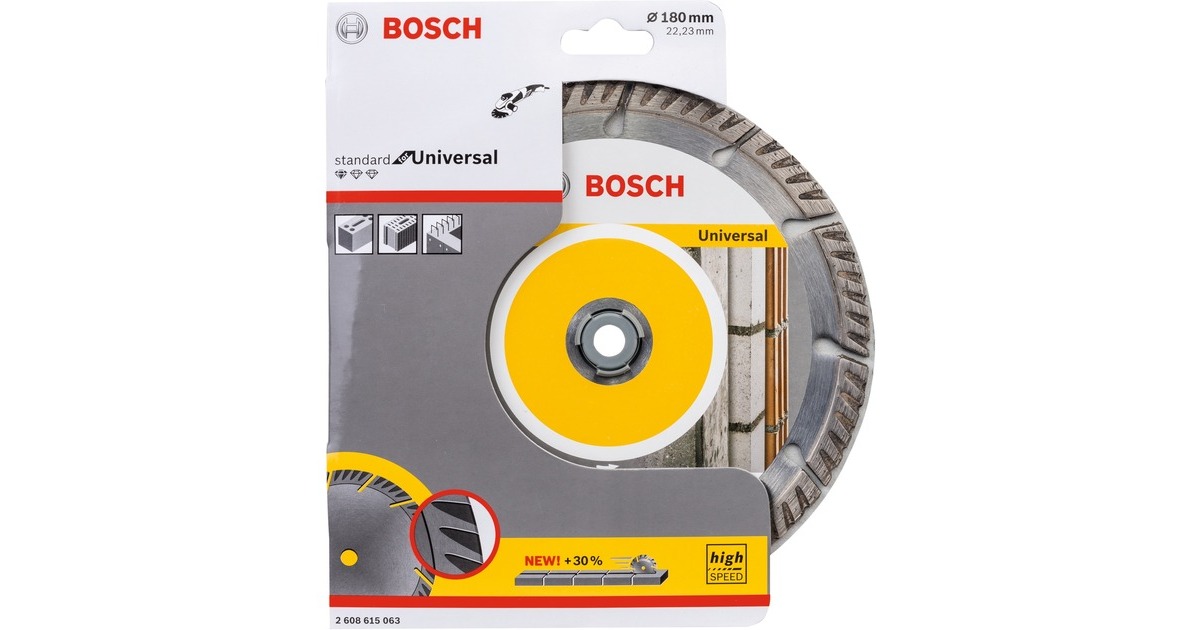 Bosch Diamanttrennscheibe Standard for Universal, Ø 180mm(Bohrung 22,23mm)