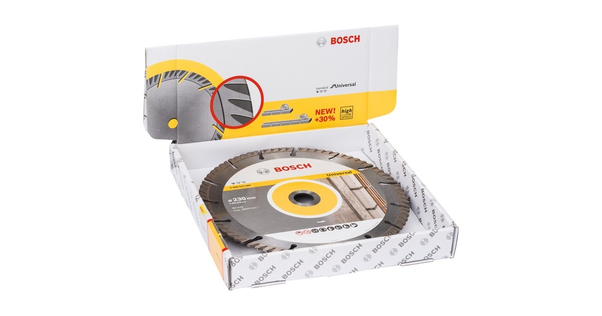 Bosch Diamanttrennscheibe Standard for Universal, Ø 230mm(10 Stück, Bohrung 22,23mm)