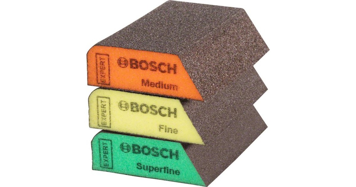 Bosch EXPERT S470 Combi Schleifblock-Set, 3-teilig, Schleifschwamm(mehrfarbig, 97 x 69 x 26mm)
